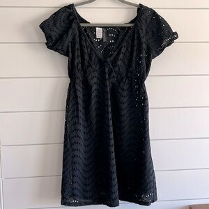 La Blanca Black Eyelet Swim Coverup